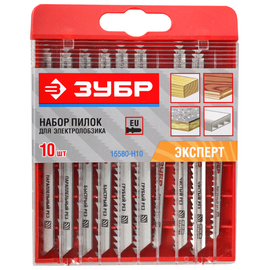  Набор пилок по дереву Зубр 15580-H10 10пред. (лобзики) 