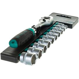  Набор торцевых головок Stels 14126 3/8"/головки 7 - 22 мм/с трещот, ключом/CrV/11 предметов 