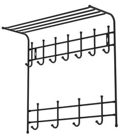  Вешалка НИКА ВПТ11/Ч с полкой настенная 11 крючков черный 