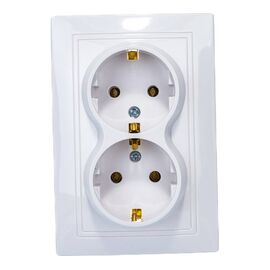  Розетка SMARTBUY Венера SBE-01w-16-S2-Z-c скрытая установка, 2-местная с заземлением 16А белая, керамика 1/10 