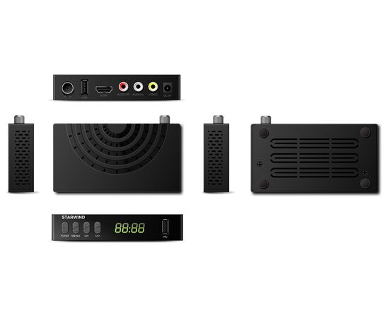  Ресивер DVB-T2 Starwind CT-220 черный DVB-T2/DVB-C/IPTV 